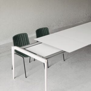 Nude rectangular expandable dining table