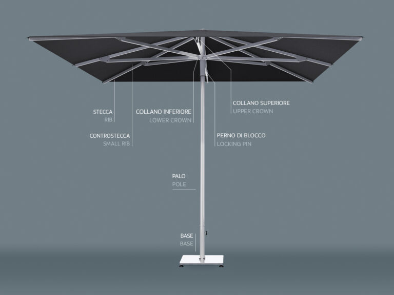 Poggesi Umbrellas - Up Centre pole umbrellas-Purity outdoor luxury accessories 2