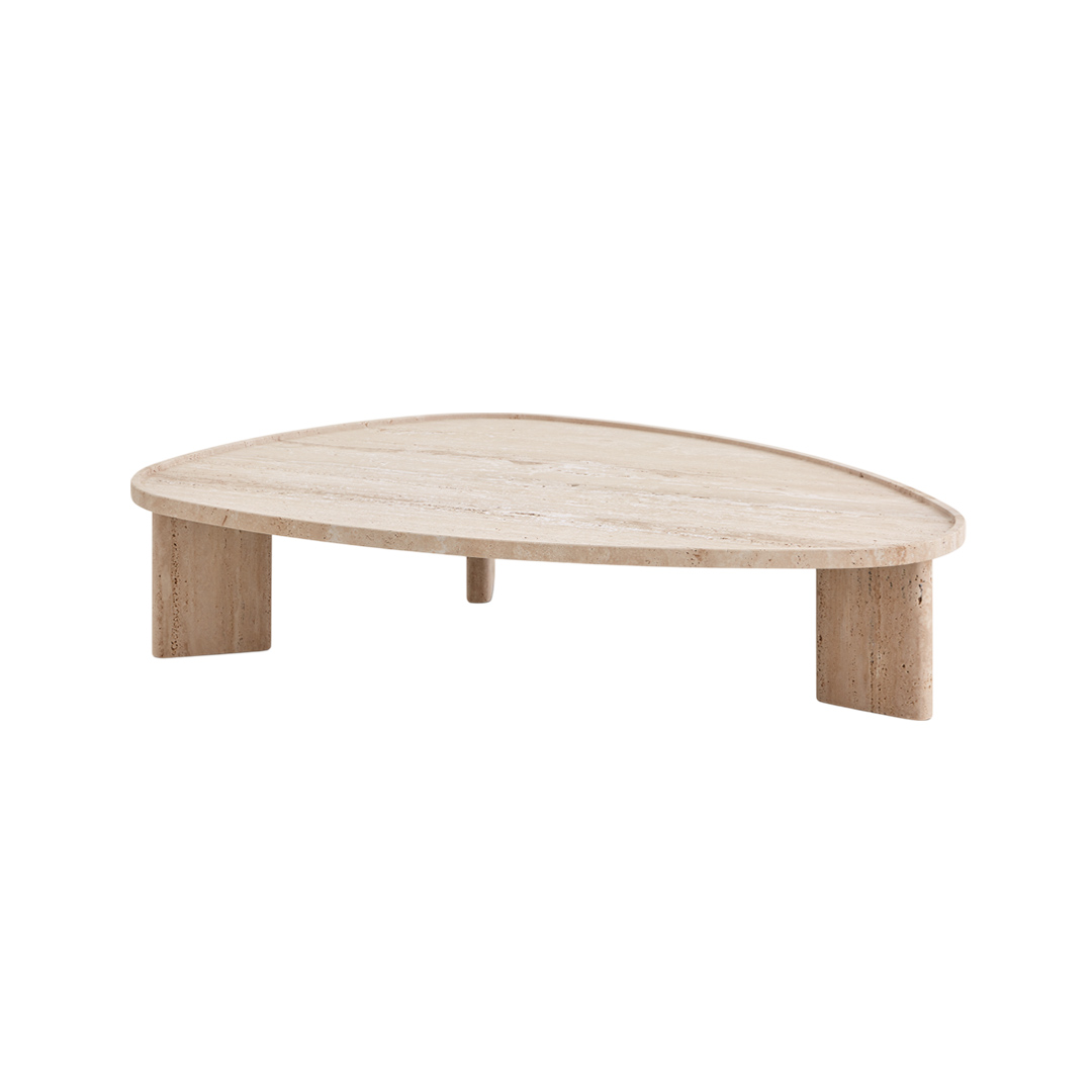 Expormim-MERIDIES-Travertine-triangular-coffee-table-Purity-Instock-item