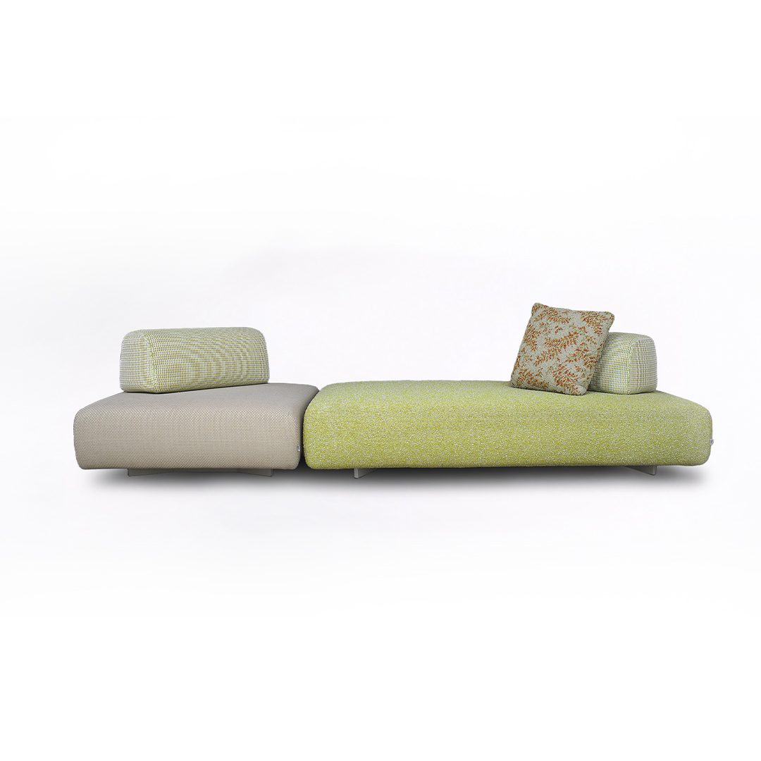 ORLANDO Seating element with 2 backrests + 1No. Loose cushion, 50x50 cm Overall Size: 285x95x37h cm Finish: As per photo+ PROTECTIVE COVER