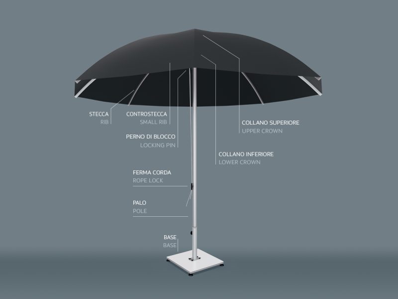 Poggesi Umbrellas - DomeCentre pole umbrellas-Purity outdoor luxury accessories 4