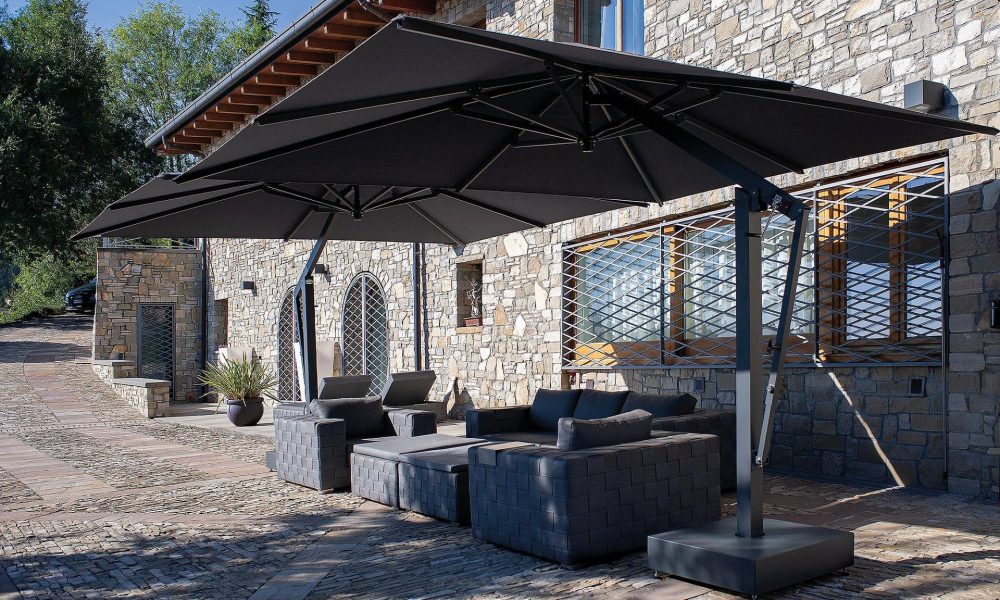 Poggesi Umbrellas-Summer-side pole umbrellas-Purity outdoor luxury accessories