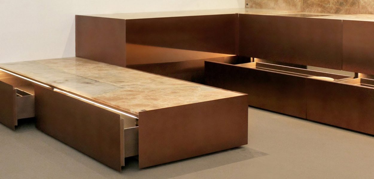 minotticucine by asso group maya bronze copper and patagonia glace antolini kitchen purity luxury indoor kitchen (2)